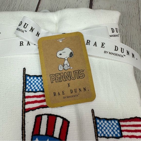 Nwt Rae Dunn & Peanuts collaboration Patriotic stars & stripes Kitchen Towels - Picture 2 of 6